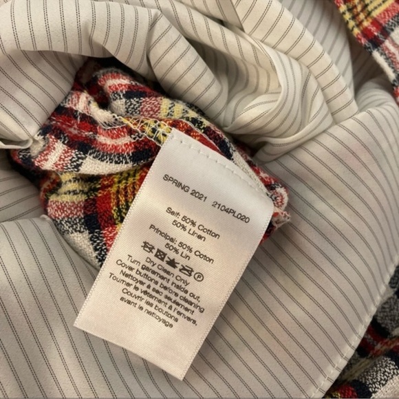 VERONICA BEARD Sierra Plaid Shirt Dress Size 2 in Red Multi - Picture 3 of 3